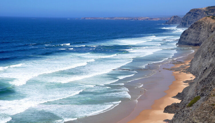 atlantic ocean and beach on Algarve's west coast