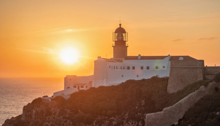 cape st vincent lighthouse at sunset